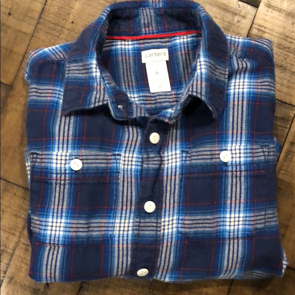 Boys Carter’s Plaid Flannel Shirt - Size 6